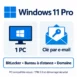 Windows 11 Pro : clé pour 1 PC envoyée par e-mail, BitLocker, Bureau à distance et connexion au domaine