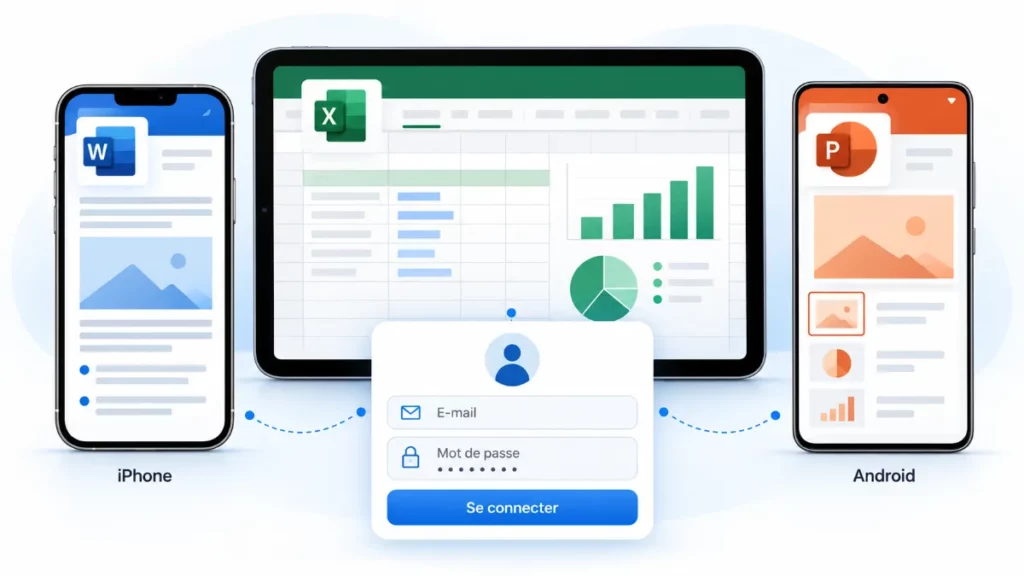Utiliser Office 365 sur iPhone, iPad et Android avec une adresse e-mail et un mot de passe